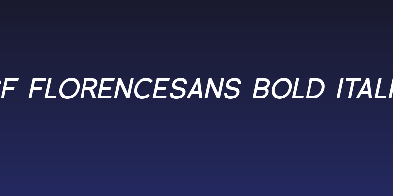 SF Florencesans Bold Italic Social Header