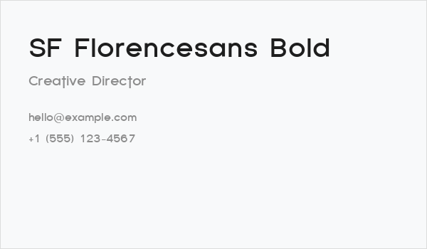 SF Florencesans Bold Business Card