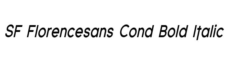 SF Florencesans Cond Bold Italic Font