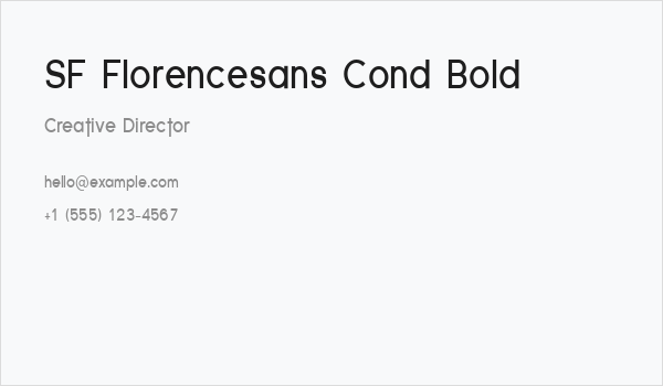 SF Florencesans Cond Bold Business Card