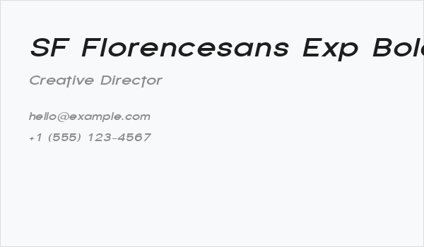 SF Florencesans Exp Bold Italic Business Card