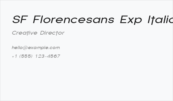 SF Florencesans Exp Italic Business Card