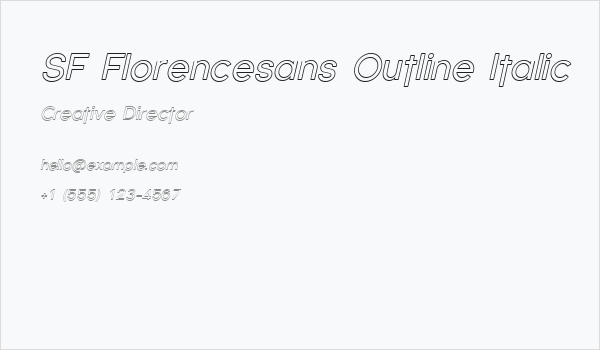 SF Florencesans Outline Italic Business Card