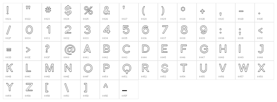 SF Florencesans Outline Character Map