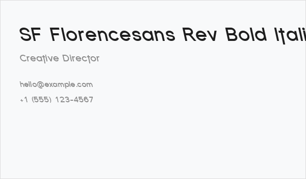 SF Florencesans Rev Bold Italic Business Card