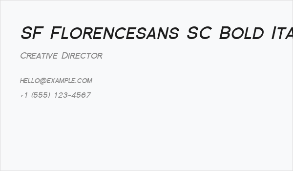 SF Florencesans SC Bold Italic Business Card
