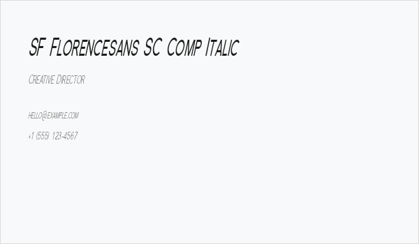 SF Florencesans SC Comp Italic Business Card