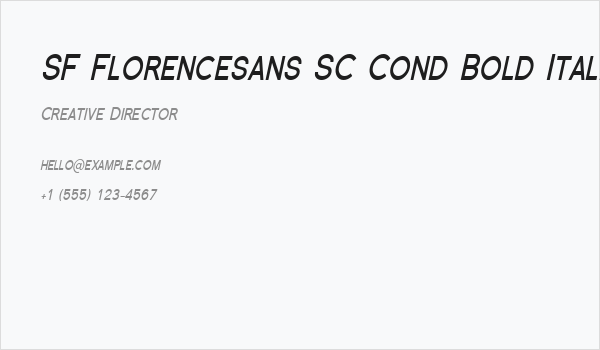 SF Florencesans SC Cond Bold Italic Business Card