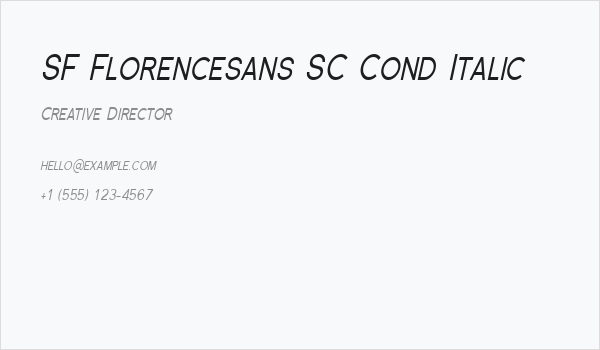 SF Florencesans SC Cond Italic Business Card