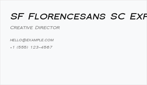 SF Florencesans SC Exp Bold Italic Business Card