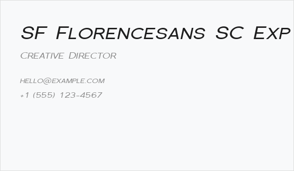 SF Florencesans SC Exp Italic Business Card