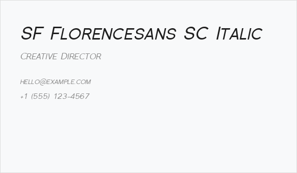 SF Florencesans SC Italic Business Card