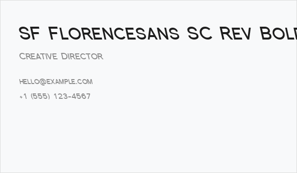 SF Florencesans SC Rev Bold Italic Business Card