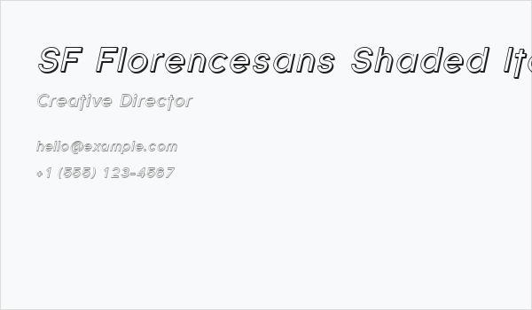 SF Florencesans Shaded Italic Business Card