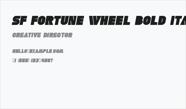 SF Fortune Wheel Bold Italic Business Card