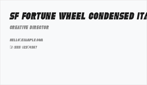 SF Fortune Wheel Condensed Italic Business Card