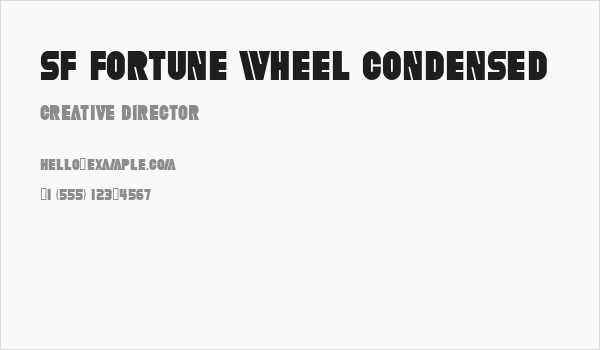 SF Fortune Wheel Condensed Business Card