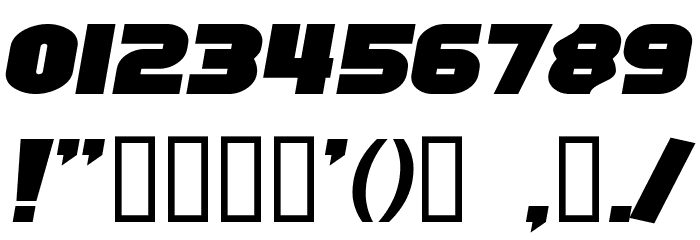 SF Fortune Wheel Extended Italic Font OTHER CHARS