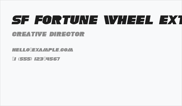SF Fortune Wheel Extended Italic Business Card