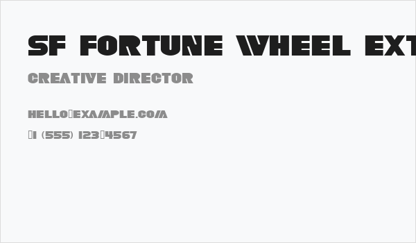 SF Fortune Wheel Extended Business Card