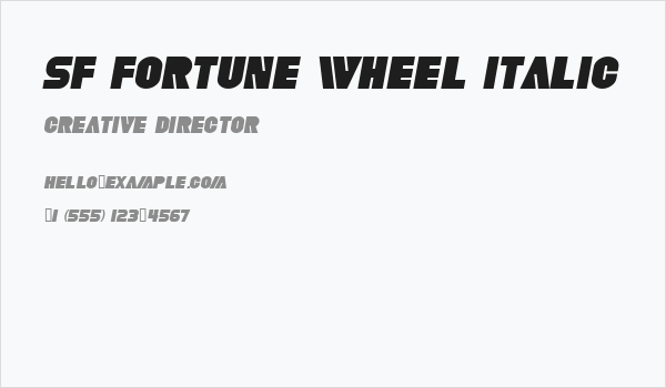 SF Fortune Wheel Italic Business Card