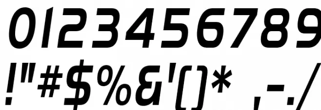 SF Fourche Condensed Italic Font OTHER CHARS