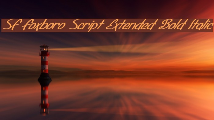 SF Foxboro Script Extended Bold Italic Font examples