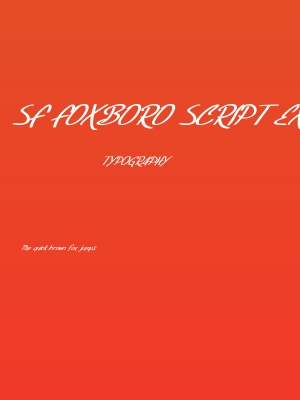 SF Foxboro Script Extended Bold Italic Poster