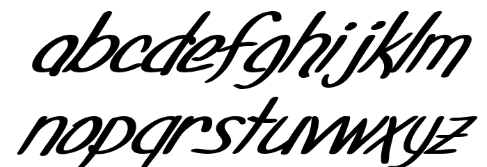 SF Foxboro Script Extended Bold Italic Font LOWERCASE