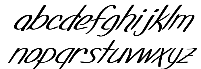 SF Foxboro Script Extended Italic Font LOWERCASE