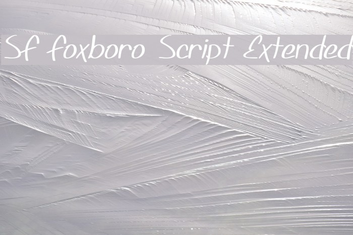 SF Foxboro Script Extended Font examples