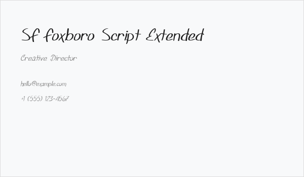 SF Foxboro Script Extended Business Card