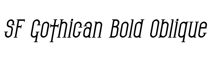 SF Gothican Bold Oblique Font