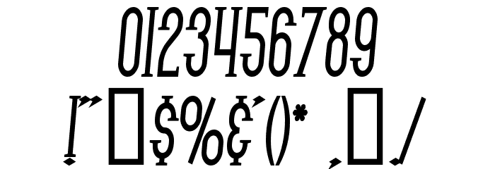 SF Gothican Condensed Bold Italic フォント その他の文字