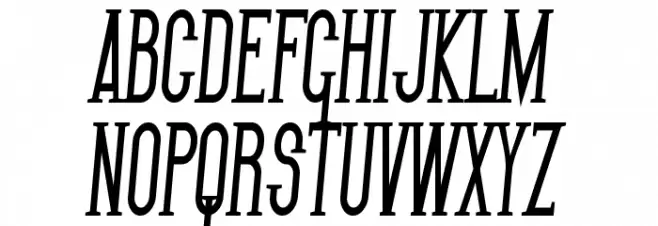 SF Gothican Condensed Bold Italic Caratteri MAIUSCOLE