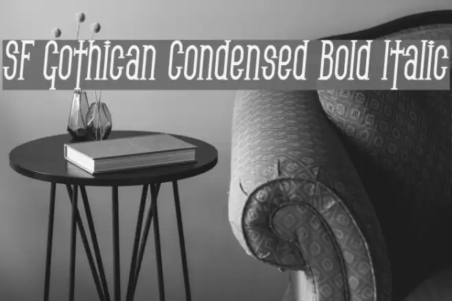 SF Gothican Condensed Bold Italic フォント examples