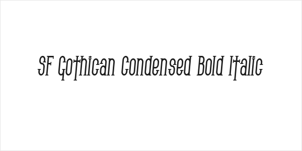 SF Gothican Condensed Bold Italic Logo