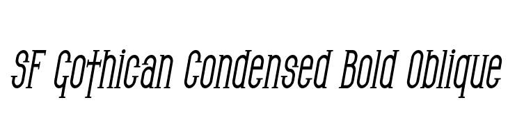 SF Gothican Condensed Bold Oblique  Free Fonts Download