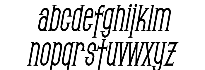 SF Gothican Condensed Bold Oblique Font LOWERCASE