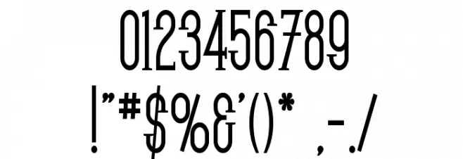 SF Gothican Condensed Bold Font OTHER CHARS