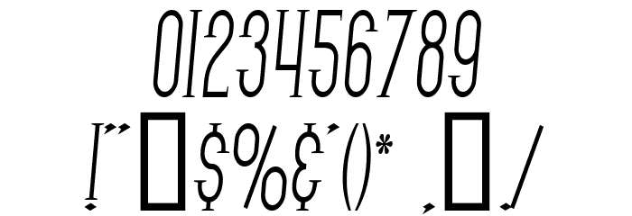 SF Gothican Condensed Italic Font OTHER CHARS
