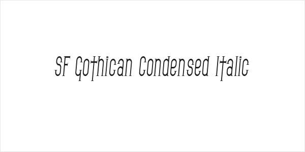 SF Gothican Condensed Italic Logo