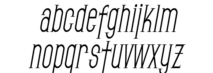 SF Gothican Condensed Oblique Font LOWERCASE