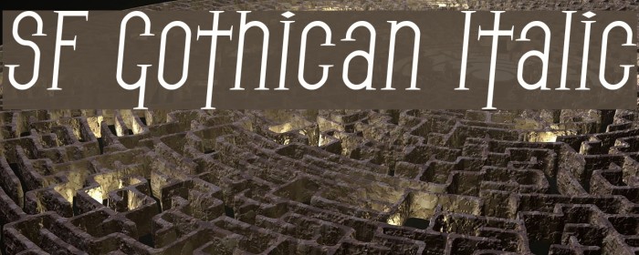 SF Gothican Italic Font examples
