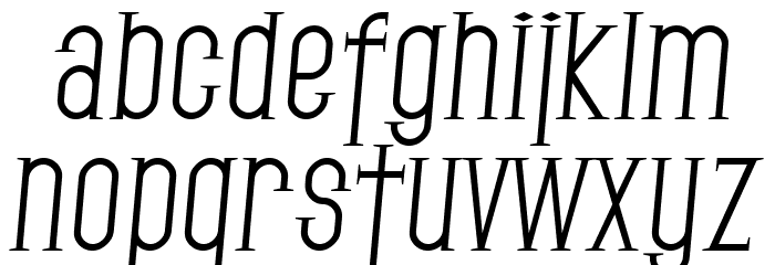 SF Gothican Italic Font LOWERCASE