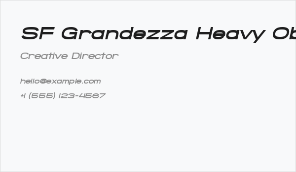 SF Grandezza Heavy Oblique Business Card