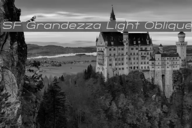 SF Grandezza Light Oblique फ़ॉन्ट examples