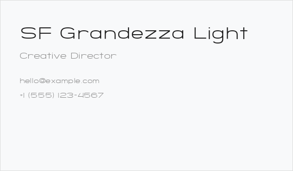SF Grandezza Light Business Card