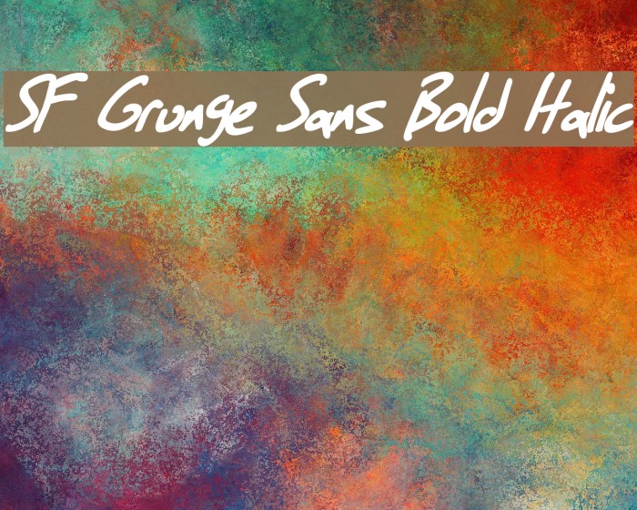 SF Grunge Sans Bold Italic Font examples