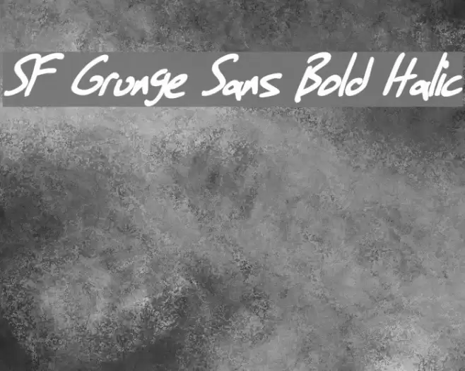 SF Grunge Sans Bold Italic Font examples